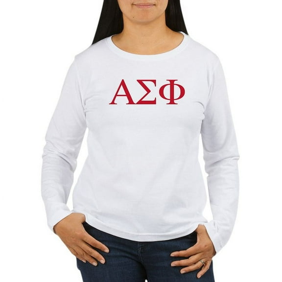 CafePress - Alpha Sigma Phi Greek Letters Cardinal Long Sleeve T Shirt - Women's Long Sleeve Graphic Casual T-Shirt