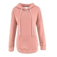 thumbnail image 3 of Spring Tops for Women Hoodies for Women Women's Hooded Solid Color Long-sleeved Sweatshirt Casual Blouse Pullover Tops, 3 of 4