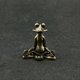 thumbnail image 4 of Vintage Brass Meditation Frog Statue Ornaments, 4 of 5
