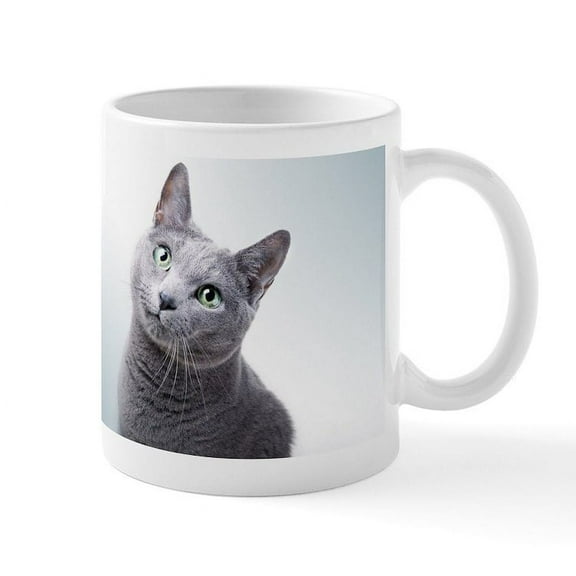 CafePress - Russian Blue Cat Mugs - 11 oz Ceramic Mug - Novelty Coffee Tea Cup
