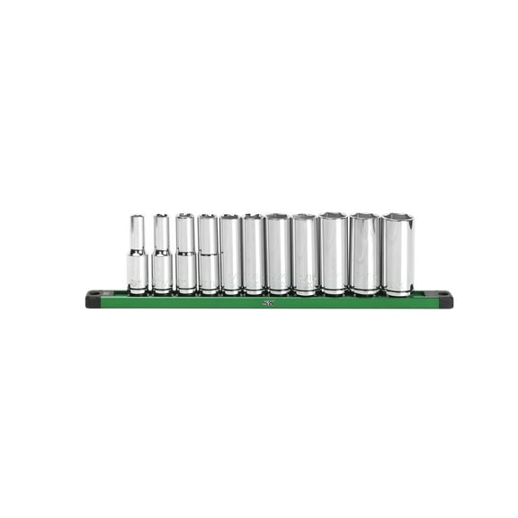 SK Hand Tools SK01348 11 Piece SAE 1/2" Drive Set Deep Socket Set