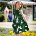 thumbnail image 5 of Gukieu Christmas tree green plaid Print Girls' Flying Sleeves Nightdress, Round Neck Sleeveless Princess Dress, Nightgown and Home Clothes-Large, 5 of 6