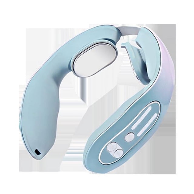 Masajeador de cuello, máquina de drenaje linfático de punto de acupuntura, modo de masajeador de cuello para aliviar el dolor, masajeador linfático de cuello portátil para mujeres y hombres, regalo - azul brillar Electrónica