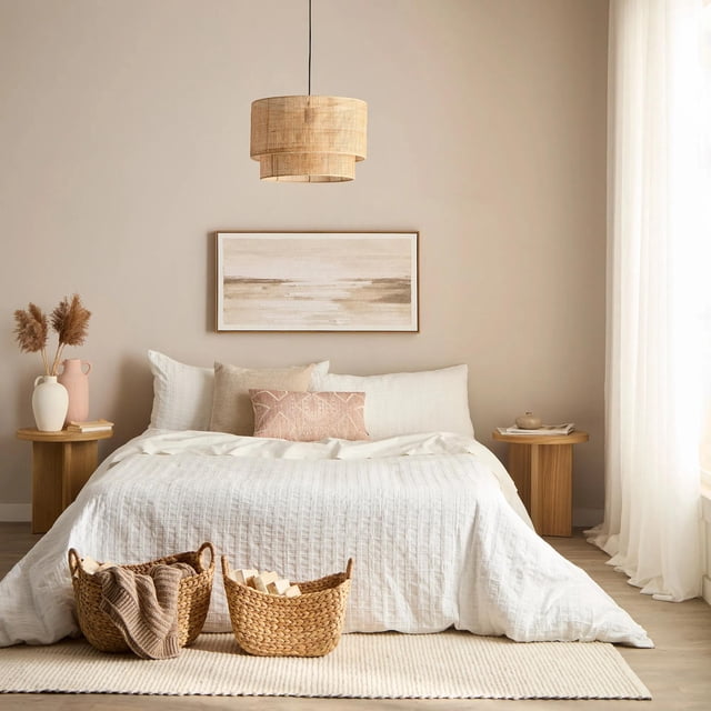 Bouclair Housse de Couette Blanche Landie Grand Lit