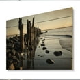 thumbnail image 2 of Designart "Pier Reflections Beach Photo V" Nautical & Beach Print on Natural Pine Wood, 2 of 5