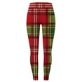 thumbnail image 4 of Outfmvch Christmas Leggings for Women Christmas Pants for Women Compression Leggings for Women Athletic Leggings Thermal Pants Plaid Leggings for Women Fall Leggings with Pockets Watermelon Red M, 4 of 4