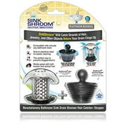 SinkShroom Bathroom Sink Drain Protector Steel with StopShroom, Stainless with Stopper
