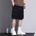 thumbnail image 3 of Domuza Mens Cargo Shorts Knee Length Relaxed Fit Multi-Pocket Waterproof and Tear-Resistant for Outdoor Activity and Casual Daily Wear Black M, 3 of 5