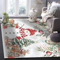 thumbnail image 6 of Winter Snowman Area Rug 2x3ft Christmas Tree Leaves Elk Flower Light Gray Non-Slip Washable Square Rugs Soft Felt Indoor Floor Mat for Bedroom Kitchen Living Room Bathroom, 6 of 8
