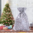 thumbnail image 4 of Bolsa de regalo de Papá Noel Naiovety Bolsa de dulces Copo de nieve Feliz Navidad Plata mediana, 4 of 6