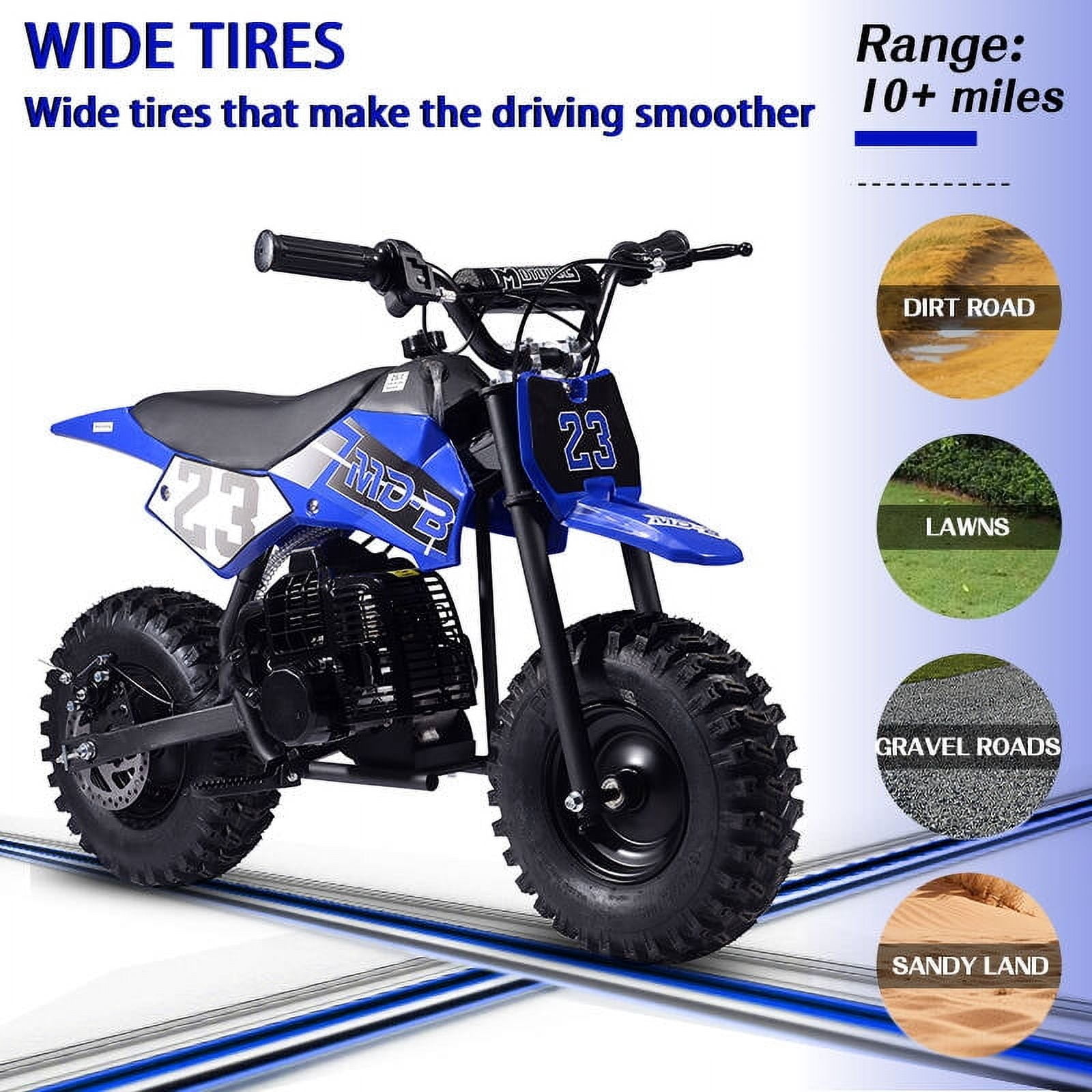 SAY YEAH Mini Bike,Gas Powered Kids Dirt Bike for Age 8-14,38*27*22in,Blue