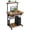 Rustic Brown, variant on WSWJY 3 Tiers Rolling Computer Desk with Keyboard Tray and Printer Shelf for Home Office, Mobile Computer Desk for Small Space, Retro Computer Table Compact PC Laptop Workstation, Rustic Brown