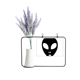 thumbnail image 1 of Universo monstruo alienígena Cabeza retrato Tarjeta de jarrón de lavanda artificial, 1 of 3
