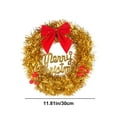 thumbnail image 3 of EWASWON Christmas Gold Christmas Wreath, 11.8 Inch Plastic Xmas Wreath with Santa, Reindeer & Snowflakes - Hanging Decor for Door, Wall, Mantel, 3 of 6