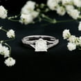 thumbnail image 4 of Rosec Jewels Moissanite Princess Cut Engagement Ring 1 Carat - D-VS1 Quality Certified Moissanite Split Shank Ring, 10K White Gold, US 3.50, 4 of 8