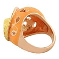 thumbnail image 2 of Fashion Alloy Yellow Rose Gold-Tone Orange Brown CZ Statement Cocktail Ring, 2 of 3