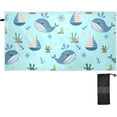 thumbnail image 2 of Coolnut Whale Beach Towel, Sand Free Super Absorbent Oversized Travel Towel with Mesh Bag for Beach, Camping, Swimming, Holiday, 31 x 71 Inch Washcloth Gift, 2 of 7