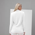 thumbnail image 5 of HLKJKLS Long Sleeve Shirts For Women Casual Round Neck Long Sleeve Fall Fashion Tops Blouses Loose Fit Polyester Spandex White S-3Xl, 5 of 7