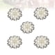 thumbnail image 4 of Paquete de 10 botones de flores de perlas de imitación de diamantes de imitación, broches de botón de cristal plateado a la moda para hacer joyas, ropa, manualidades DIY, 4 of 5