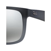 Ray-Ban Justin Sunglasses for Women and Men with Rubber Grey Frames and Grey Mirror Lenses, Size 55