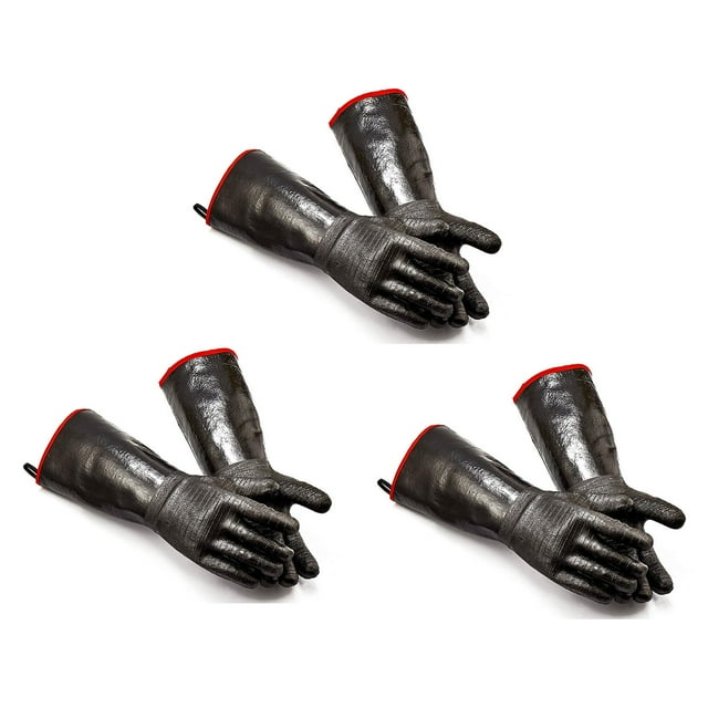 6X Guantes de Alta Temperatura Guantes de Cocina Aislados con Parrillas para Barbacoa / Parrilla / Ahumador