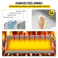 thumbnail image 4 of Parrilla de acero inoxidable VEVOR, placa rectangular superior plana universal de 36 x 22 pulgadas, parrilla antiadherente de carbón/gas para barbacoa con 2 asas y ranura de grasa con orificio, 4 of 9
