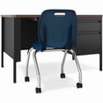 thumbnail image 6 of Lorell Fortress Series Walnut Top Teacher's Desk 48" x 30" x 29.5" - Box Drawer(s), File Drawer(s) - Single Pedestal on Right Side - T-mold Edge - Material: Steel Frame - Finish: Black Frame, Walnut L, 6 of 6