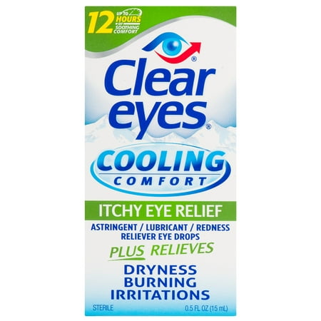 Clear Eyes Cooling Comfort Itchy Eye Relief Drops, 0.5 FL (Best Cure For Itchy Eyes)