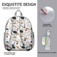 thumbnail image 3 of Cats And Flowers Print Student Backpack – Boho Cat Aesthetic With Cute Hand-Drawn Cat And Floral Pattern Design, 3 of 6