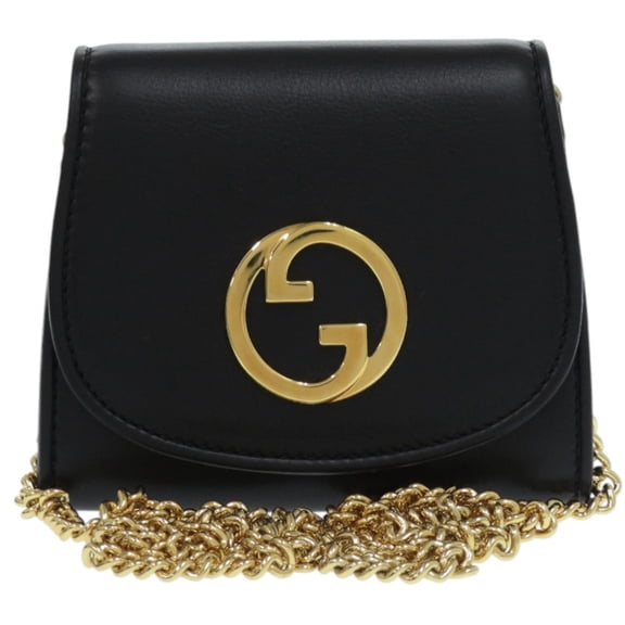 Pre-Owned Gucci Blondie Chain Wallet 725219 in black leather, bifold wallet,... (Good)