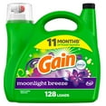 thumbnail image 1 of Gain Liquid Laundry Detergent, Moonlight Breeze Scent, Freshness + Odour Fighting, High efficiency washing machine iquid cleaning soap, 5.44 Litres, 128 Wash Loads, 1 of 16