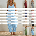 thumbnail image 3 of JFGHDG Womens Cotton Adjustable Casual Summer Bib Overalls Jumpsuits with Side Pockets Light Blue S, 3 of 7