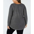 thumbnail image 2 of I.N.C Womens Waffle Side Zip Pullover Sweater, Grey, Plus Size, 0X, 2 of 2