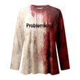 thumbnail image 4 of BOOMNY Halloween Womens Long Sleeve Tshirts Crew Neck Hallowmas Graphic T-Shirt Cozy Fall Winter Tee Tops for Women, 4 of 5