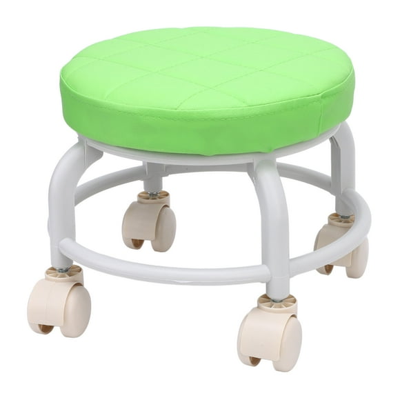 Rolling Stool, Ergonomic Green Salon Stool with Wheels Low Noise  for Home