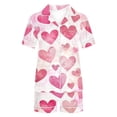 thumbnail image 4 of Women Pajama Sets Pajama Sets Women Printed Stand Up Collar Pocket Short Sleeved Top Shorts Home Wear Pajama Set Pink L, 4 of 9
