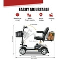 thumbnail image 6 of 4 Wheel Mobility Scooter for Seniors Compact Heavy Duty Mobile Powered Mobility Scooters Electric Powered Wheelchair Device for Travel Adults Elderly, 6 of 7