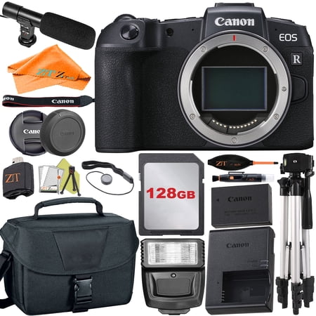 Canon EOS RP Mirrorless Digital Camera (Body Only) with Mount Adapter + 128GB + Case + ZeeTech Accessory Bundle (International Version)