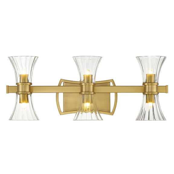 Warm Brass LED Bathroom Vanity from the Bennington Collection