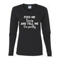 thumbnail image 3 of Wild Bobby, White Feed Me Tacos And Tell Me I'm Pretty Cinco de Drinco Cinco De Mayo Womens Long Sleeve T-Shirt, Black, X-Large, 3 of 5