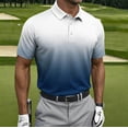 thumbnail image 2 of Mens Business Casual Golf Shirt Short Sleeve Gradient Color Block Collared Performance Athletic Top Quick Dry 4 Way Stretch Classic Fit Summer Workout for Tennis & Office, Big & Tall, 2 of 5