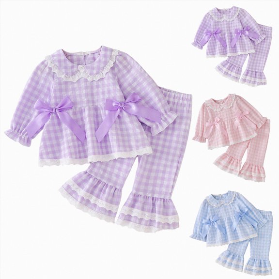 CAUYDY Toddler Photoshoot Outfits for Girl 3 6 9 Months 1-5T Infant Long Sleeved Shirt Elastic Pants 2 Piece Set Baby Fall Winter Clothing Sizes 12-18 Months,Pink