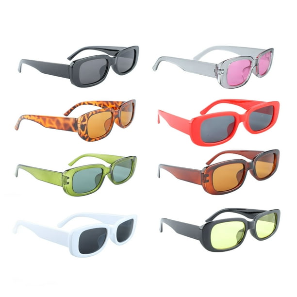 Gafas de sol rectangulares retro Jadeshay 8 piezas montura pequeña
