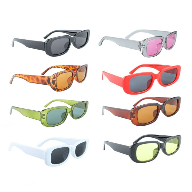 Gafas de sol rectangulares retro Jadeshay 8 piezas montura pequeña