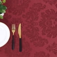thumbnail image 3 of GlowSol Table Cover Square Waterproof Fabric Small Spillproof Tablecloth for Holiday Dinner Buffet Banquet, 52"x52", Burgundy Red, 3 of 5