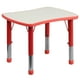 thumbnail image 1 of 21.875 '' W x 26.625 '' L Mesa de actividades rectangular de plástico rojo de altura ajustable con tapa gris Flash Furniture YU-YCY-098-RECT-TBL-RED-GG, 1 of 2