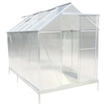thumbnail image 6 of Olurrisa 6.3'*10.2'*7' Aluminum Greenhouse - Polycarbonate Panels, Ventilated Roof & Galvanized Base for Outdoor Gardening, Green, 6 of 8