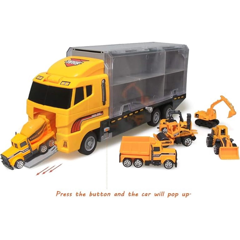 11 in 1 Die-cast Construction Truck Vehicle Carrier - Walmart.com
