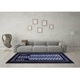 thumbnail image 3 of Ahgly Company Machine Washable Indoor Rectangle Oriental Blue Industrial Area Rugs, 2' x 4', 3 of 4