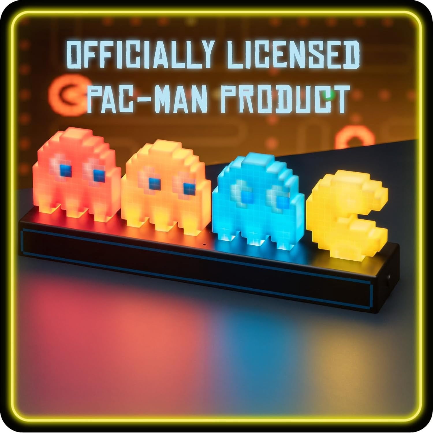 Voice controlled 3D night light, color graphic pixel light, game icon, atmosphere light, Pac Man collectible digital light